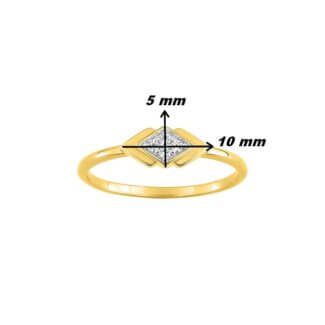 Bague Femme Plaqué Or, Rhodium et Oxydes de zirconium ROBBEZ MASSON, dimensions