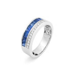 Bague Femme Platine, Saphirs et Diamants FACET