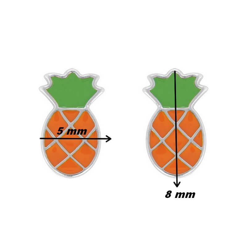 Boucles d'oreilles Enfant Ananas Argent 925/1000 ROBBEZ MASSON, dimensions