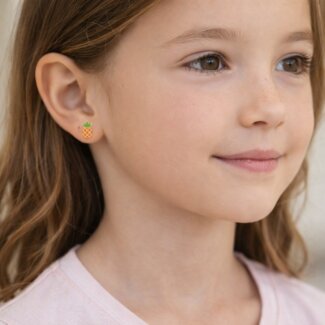 Boucles d'oreilles Enfant Ananas Argent 925/1000 ROBBEZ MASSON