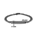 Bracelet Homme Acier inoxydable vieilli ROCHET HB70601, dimensions.