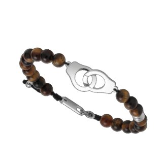 Bracelet menottes Acier œil de tigre ROCHET HB57603 Homme