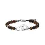 Bracelet menottes Acier œil de tigre ROCHET HB57603 Homme, autre vue.