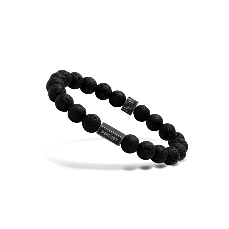 Bracelet Acier pierre de lave ROCHET HB2801A Homme