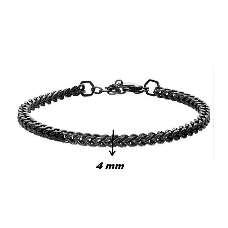 Bracelet Homme Acier inoxydable ROCHET HB01385 gris anthracite, largeur.