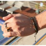 Bracelet Homme Acier inoxydable ROCHET HB01385 gris anthracite porté.