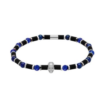 Bracelet Acier lapis Lazuli ROCHET HB55412 Homme tête de mort