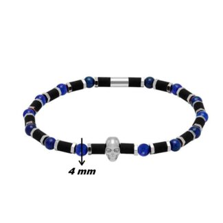 Bracelet Acier lapis Lazuli ROCHET HB55412 Homme tête de mort, dimensions.