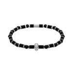 Bracelet Acier, Onyx ROCHET HB55401 Homme tête de mort