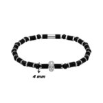 Bracelet Acier, Onyx ROCHET HB55401 Homme tête de mort, largeur