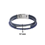 Bracelet Acier, cuir et lapis Lazuli ROCHET HB6612 Homme, largeur.