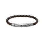 Bracelet Homme Cuir marron et Acier ROCHET HB145003