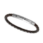 Bracelet Homme Cuir marron et Acier ROCHET HB145003, autre vue