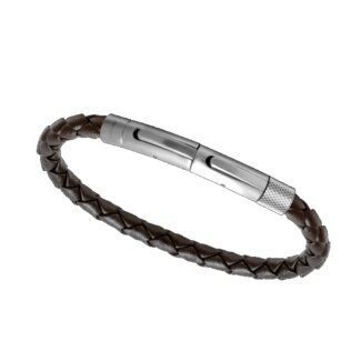 Bracelet Homme Cuir marron et Acier ROCHET HB145003, autre vue
