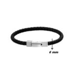 Bracelet Homme Cuir, Acier inoxydable ROCHET HB144001, largeur.