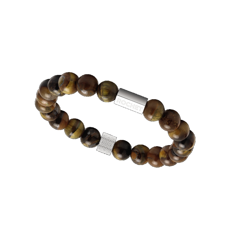 bracelet-homme-oeil-de-tigre-acier-inoxydable-rochet-B286003-elastique-autre-vue Bracelet Acier œil de tigre ROCHET B286003 Homme, autre vue.
