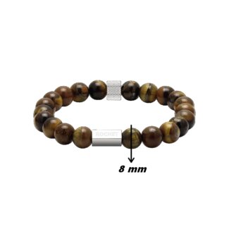 Bracelet Acier œil de tigre ROCHET B286003 Homme, largeur.