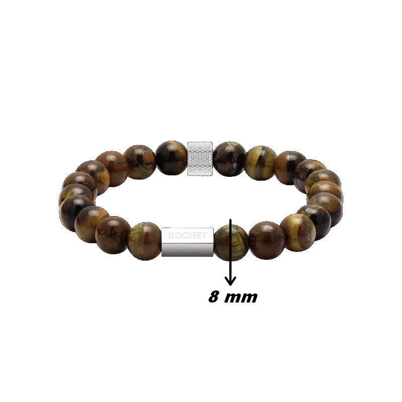 bracelet-homme-oeil-de-tigre-acier-inoxydable-rochet-B286003-elastique-largeur Bracelet Acier œil de tigre ROCHET B286003 Homme, largeur.