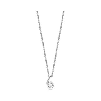 Collier virgule Femme Argent rhodié et Oxyde de zirconium ROBBEZ MASSON