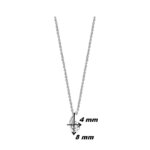 Collier virgule Femme Argent rhodié et Oxyde de zirconium ROBBEZ MASSON, dimensions.
