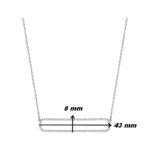 Collier horizontal Femme Argent rhodié et Oxydes de zirconium ROBBEZ MASSON, dimensions.