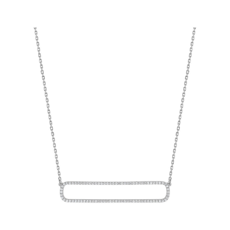 collier-femme-argent-rhodié-et-oxydes-robbez-masson-S10-55104 Collier horizontal Femme Argent rhodié et Oxydes de zirconium ROBBEZ MASSON