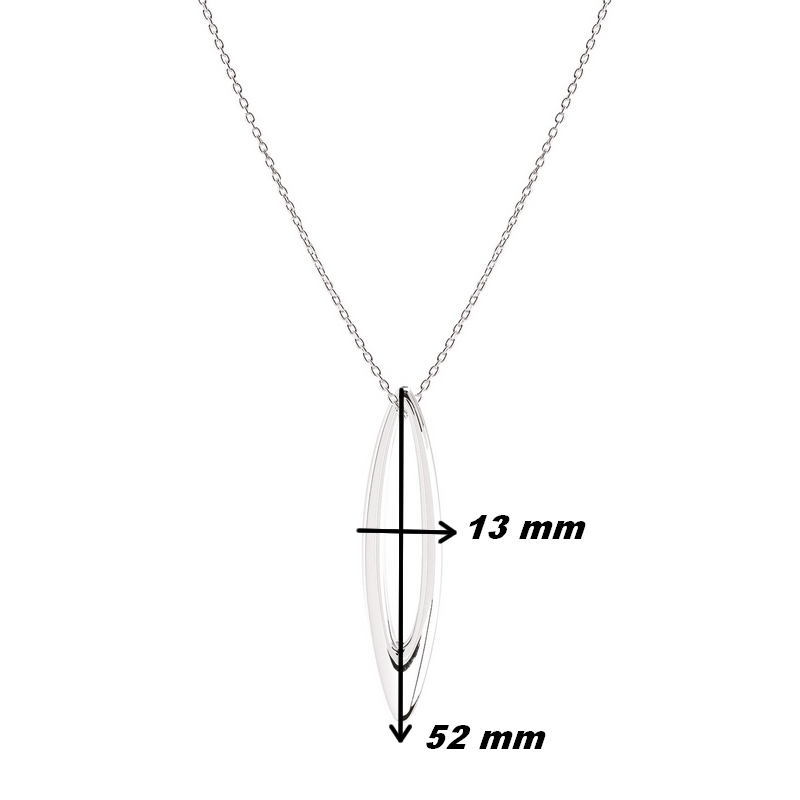 collier-femme-argent-rhodié-robbez-masson-302704-dimensions Collier long ovale Femme Argent rhodié ROBBEZ MASSON, dimensions.