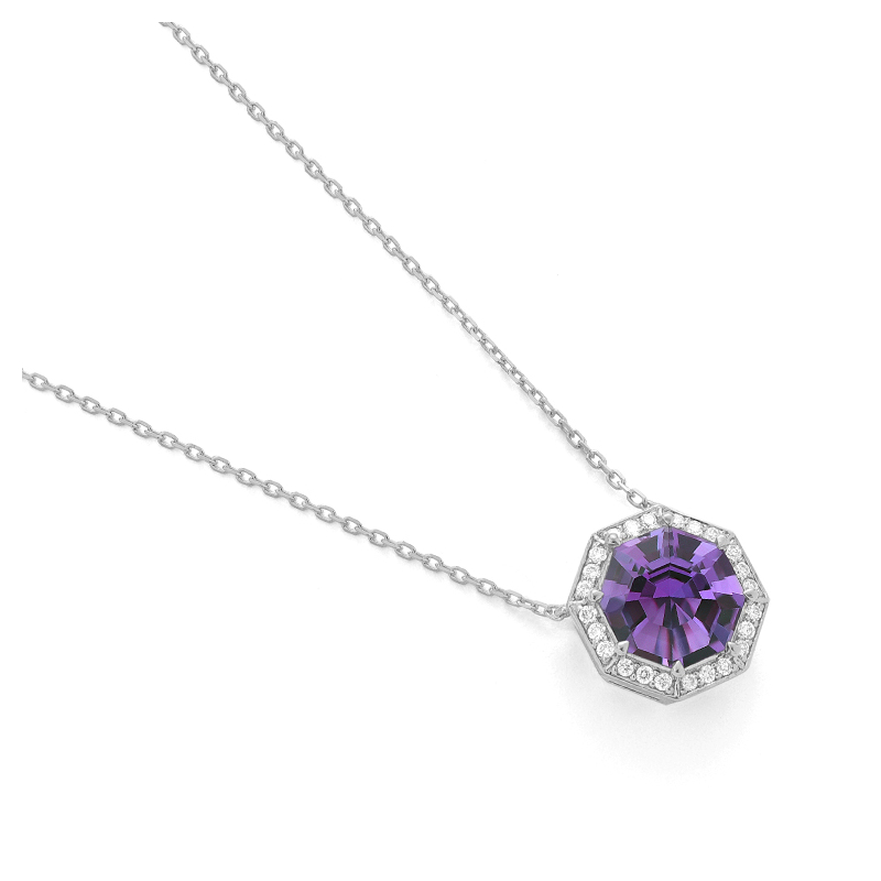 collier-femme-platine-950-amethyste-et-diamants-FACET-P8350FMTWNCQ0-autre-vue Collier Femme Platine, Améthyste et Diamants FACET P8350FMTWNCQ0, autre vue.