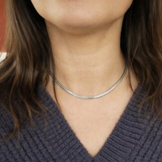 Collier maille Anglaise Argent rhodié ROBBEZ MASSON