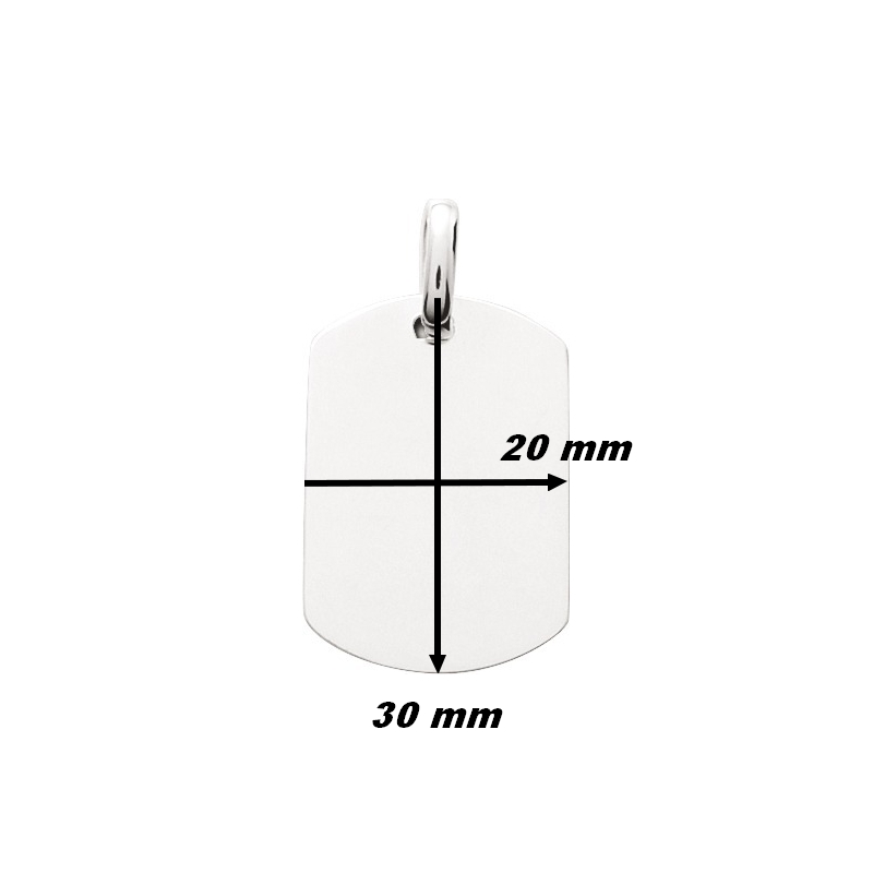 Pendentif Homme Argent rhodié plaque tonneau large ROBBEZ MASSON, dimensions.