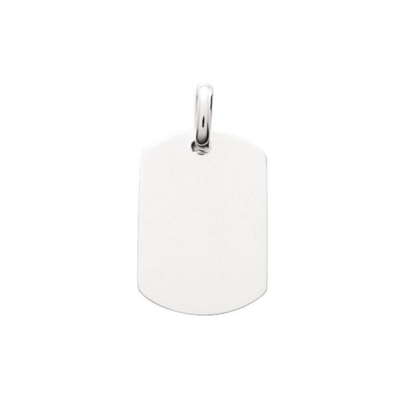 Pendentif Homme Argent rhodié plaque tonneau large ROBBEZ MASSON