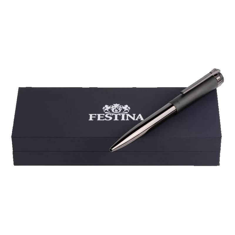 Stylo à bille FESTINA noir bi matière encre noir FWS4108/A, boîte