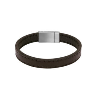 Bracelet Cuir marron et Acier ROCHET HB78 Homme