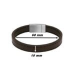 Bracelet Cuir marron et Acier ROCHET HB78 Homme, largeur.
