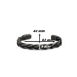 Bracelet jonc Homme tressé Acier inoxydable vieilli HBJ6900 ROCHET, dimensions.