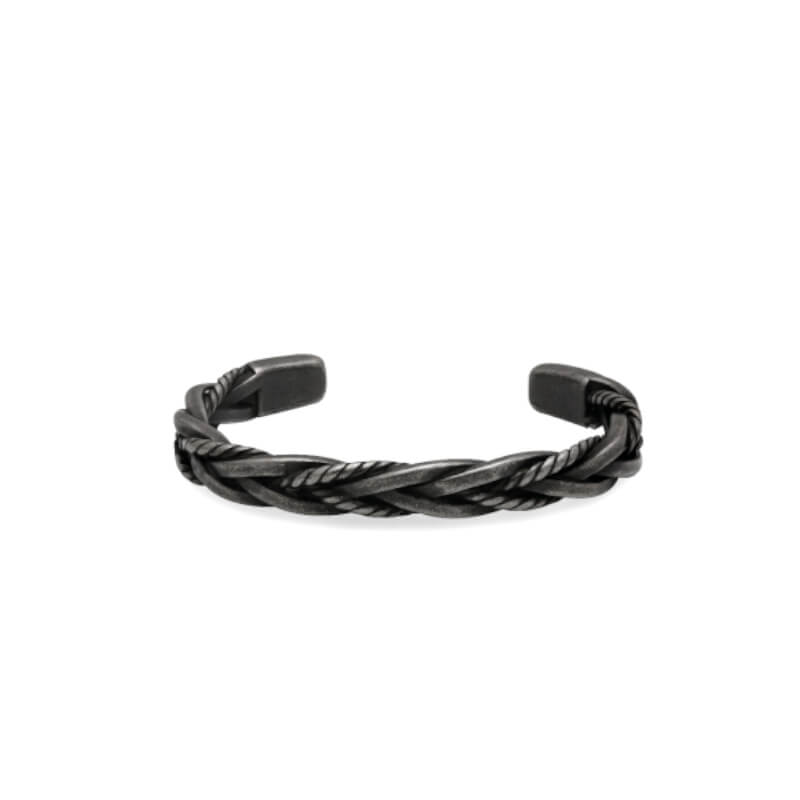 Bracelet jonc Homme tressé Acier inoxydable vieilli HBJ6900 ROCHET
