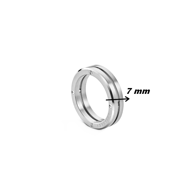 bague-homme-newport-herbelin-acier-inoxydable-RND7AB-largeur Bague NEWPORT Duo HERBELIN RND7AB Acier inoxydable Homme, largeur.