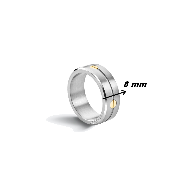 Bague NEWPORT HERBELIN RN8ABG2N Acier et Or Homme, largeur.