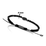 Bracelet Aile Acier vieilli et Agate noire ROCHET HB64401 Homme, largeur.