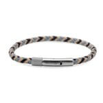 Bracelet Cuir tressé tricolore et Acier ROCHET HB1430399 Homme