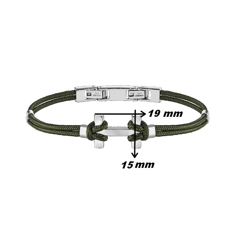Bracelet AMARRAGE Acier cordon kaki HERBELIN BH20ABKK Homme, dimensions.
