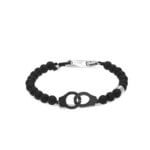 Bracelet menottes Acier Agate noire ROCHET HB57681 Homme