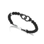 Bracelet menottes Acier Agate noire ROCHET HB57681 Homme, autre vue.