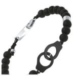 Bracelet menottes Acier Agate noire ROCHET HB57681 Homme, zoom.