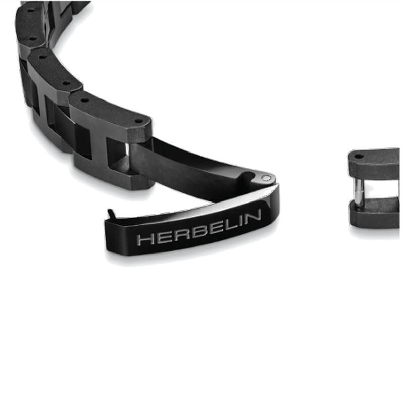 Bracelet CAP CAMARAT céramique noire HERBELIN BCC8CN Homme, fermoir.
