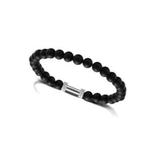 Bracelet Acier et Agate noire ROCHET B266001 Homme