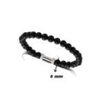 Bracelet Acier et Agate noire ROCHET B266001 Homme, largeur.