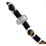 Bracelet Acier, Œil de tigre ROCHET HB55403 Homme tête de mort, zoom