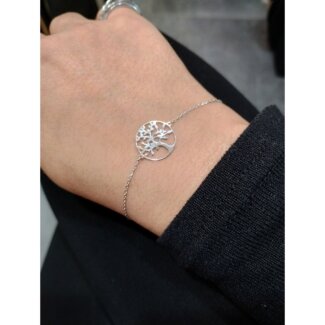 Bracelet Arbre de vie Argent rhodié ROBBEZ MASSON Femme, porté