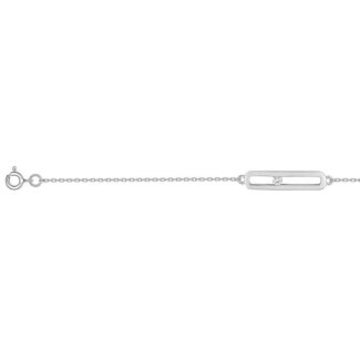 Bracelet allongé Argent rhodié et Oxyde ROBBEZ MASSON Femme